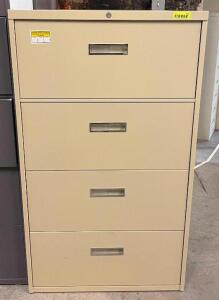 DESCRIPTION (3) 4-DRAWER FILING CABINETS SIZE 30"X18"X52" THIS LOT IS SOLD BY THE PIECE QUANTITY: X BID 3