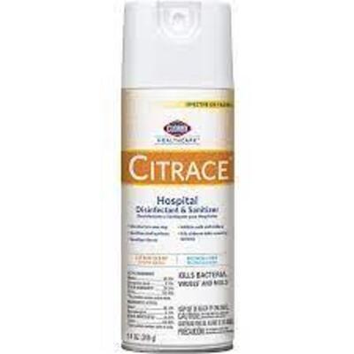 DESCRIPTION: (6) HOSPITAL DISINFECTANT AND SANITIZER BRAND/MODEL: CLOROX CITRACE SIZE: 14 OZ RETAIL$: $17.31 EA QTY: 6