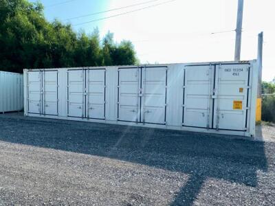 NEW 2023 STORAGE CONTAINER W/ (4) SETS OF SIDE DOORS & (1) SET OF END DOORS, CONTENTS NOT INCLUDED. CUSTOMER IS RESPONSIBLE FOR ARRANGING RIGGING COMPANY TO LOAD CONTAINER