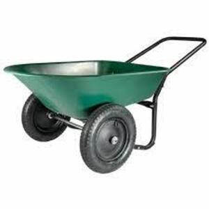 DESCRIPTION: (1) WHEELBARROW BRAND/MODEL: YARD ROVER INFORMATION: GREEN SIZE: NO HANDLES RETAIL$: $73.99 EA QTY: 1