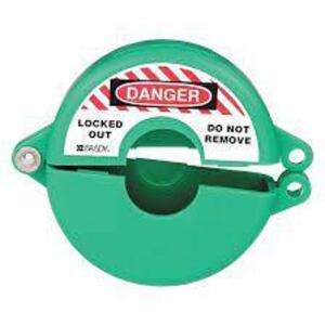 DESCRIPTION: (20) GATE VALVE LOCKOUT: HINGED BRAND/MODEL: BRADY #15Y677 INFORMATION: GREEN SIZE: HINGED, FOR 2 1/2 IN MAX HAND WHEEL DIA, FOR 1 IN MIN