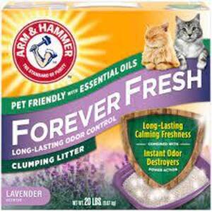 DESCRIPTION: (2) BOXES OF CAT LITTER BRAND/MODEL: ARM AND HAMMER INFORMATION: FOREVER FRESH SIZE: 20 LBS RETAIL$: $14.99 EA QTY: 2