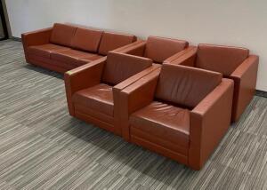 (5) - PC. SEATING ARRANGEMENT SET WITH SOFA AND LOUNGE CHAIRS