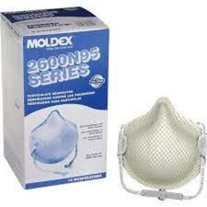 DESCRIPTION: (6) BOXES OF (15) PARTICULATE RESPIRATOR BRAND/MODEL: MOLDEX #2600N95 INFORMATION: WHITE RETAIL$: $39.19 EA QTY: 6