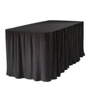 DESCRIPTION: (1) FOLDING TABLE CLOTH INFORMATION: BLACK SIZE: 6FT RETAIL$: $33.96 EA QTY: 1