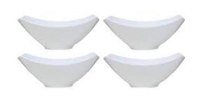 DESCRIPTION: (1) SET OF (4) SERVING BOWLS BRAND/MODEL: OVERAND BACK SIDES INFORMATION: WHITE RETAIL$: $50.00 EA QTY: 1