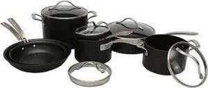 DESCRIPTION: (1) 12 PIECE HARD ANODIZED COOKWARE SET BRAND/MODEL: KIRKLAND SIGNATURE INFORMATION: BLACK RETAIL$: $173.00 EA QTY: 1