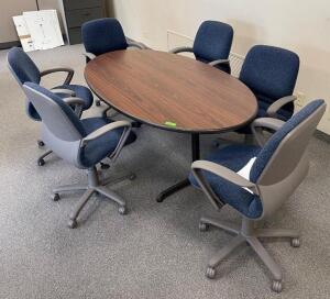 (7) - PC. CONFERENCE TABLE AND CHAIR SET