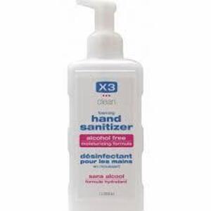 DESCRIPTION: (3) HAND SANITIZER ALCOHOL FREE BRAND/MODEL: X3 SIZE: 33.8 OZ RETAIL$: $12.78 EA QTY: 3