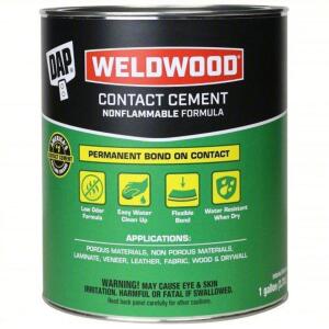 DESCRIPTION: (1) CONTACT CEMENT BRAND/MODEL: WELDWOOD #4UK99 SIZE: 1 GALLON RETAIL$: $80.00 QTY: 1