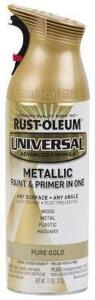 DESCRIPTION: (2) PAINT AND PRIMER ALL IN ONE BRAND/MODEL: RUST-OLEUM #40PM74 INFORMATION: PURE GOLD SIZE: 11 OZ RETAIL$: $11.48 EA QTY: 2