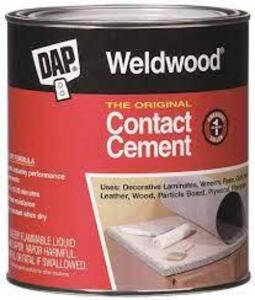 DESCRIPTION: (1) CASE OF (4) CONTACT CEMENT BRAND/MODEL: DAP WELDWOOD SIZE: 1 GALLON RETAIL$: $18.38 PER CAN QTY: 1