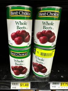 (9)- CANS OF WHOLE BEETS