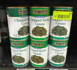 (30)- CANS OF CHOPPED TURNIP GREENS