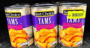 (6)- CANS OF YAMS