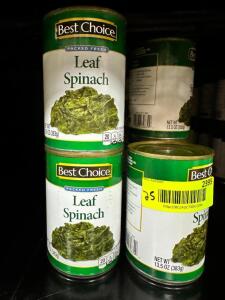 (25)- CANS OF SPINACH