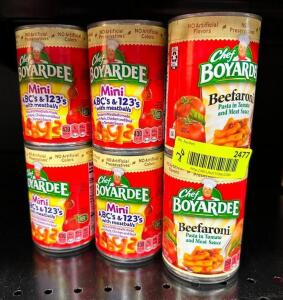 (20)- CANS OF CHEF BOYARDEE