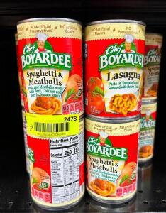 (20)- CANS OF CHEF BOYARDEE