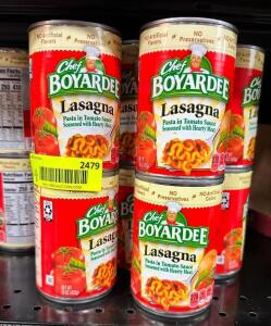 (20)- CANS OF CHEF BOYARDEE LASAGNA