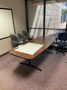 CONFERENCE TABLE / CHAIRS AND CONTENTS OF OFFICE