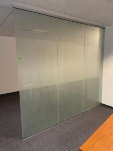 (3) - 39 INCH FROSTED GLASS WALL PANELS