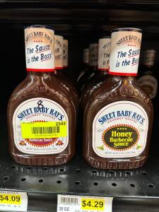 (8)- BOTTLES OF SWEET BABY RAYS BBQ SAUCE