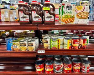 ASSORTED CANNED GOODS AND SAUCES