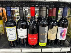 (9) ASSORTED BOTTLES OF WINE,