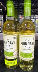 (8) BOTTLES OF CK MONDAVI PINOT GRIGIO