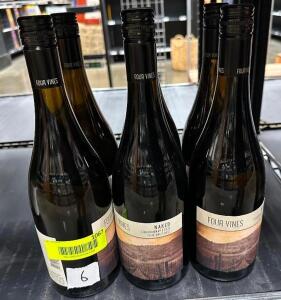 (6) BOTTLES OF FOUR VINES NAKED CHARDONNAY 2021