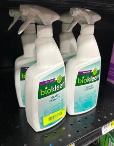 (4) BOTTLES OF BIO KLEEN GLASS CLEANER