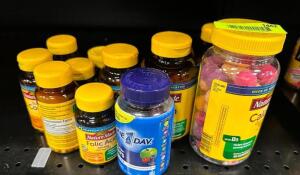 (11) ASSORTED BOTTLES OF VITAMINS AND SUPPLEMENTS