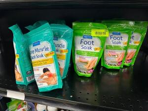 (9) ASSORTED PACKS OF LUCK FOOT AND BACK SOAK