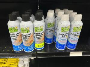 (18) BOTTLES OF KILL ZONE INSECT SPRAY