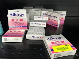 (20) BOXES OF ALLERGY RELIEF MEDICATION