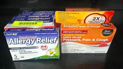 (10) BOXES OF ALLERGY RELIEF