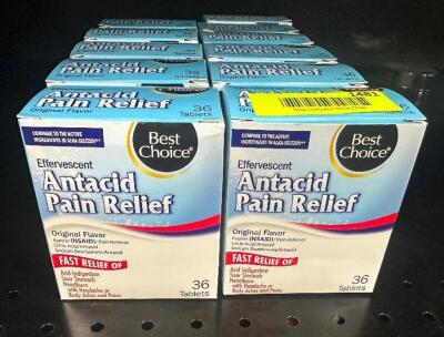 (10) BOXES OF ANTACID PAIN RELIEF