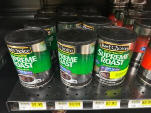 (12) CANS OF BEST CHOICE COFFEE GROUNDS