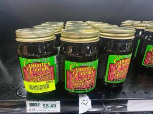 (12) JARS OF COUNTRY FRESH SORGHUM MOLASSES