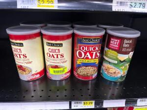 (8) CANS OF ASSORTED OATMEAL