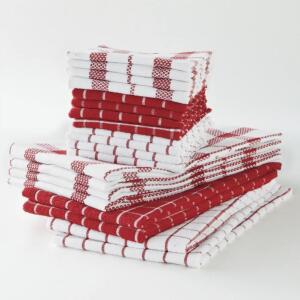 15-Piece Kitchen Towel Set - RED