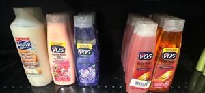 (18) ASSORTED BOTTLES OF V05 HAIR CARE PRODUCT.