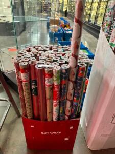 (50) ASSORTED ROLLS OF CHRISTMAS WRAPPING PAPER