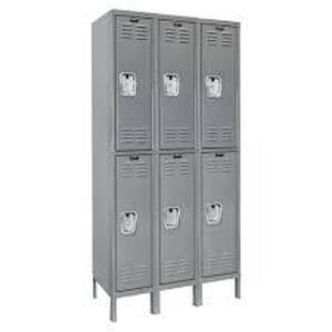 DESCRIPTION: (1) SET OF PREMIUM SCHOOL LOCKERS BRAND/MODEL: HALLOWELL INFORMATION: DARK GREY SIZE: 2 TIER, 3 WIDE, 6 OPENINGS RETAIL$: $832.95 EA QTY: