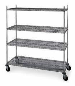 DESCRIPTION: (1) MOBILE WIRE SHELVING UNIT BRAND/MODEL: METRO #4W657 SIZE: 60X24X69 RETAIL$: $680.68 EA QTY: 1