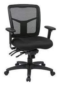 DESCRIPTION: (1) OFFICE CHAIR WITH MESH BACK AND ARMS BRAND/MODEL: PROLINE #92893-30 INFORMATION: BLACK RETAIL$: $246.99 EA QTY: 1