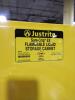 DESCRIPTION: (1) FLAMMABLES SAFETY CABINET BRAND/MODEL: JUSTRITE #1YNE4 INFORMATION: YELLOW SIZE: 45 GAL, 43 IN X 18 IN X 65 IN, YELLOW, MANUAL CLOSE, - 4