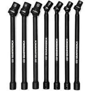 DESCRIPTION: (1) UNIVERSAL SOCKET EXTENSION SET BRAND/MODEL: GEARWRENCH #84980 INFORMATION: BLACK SIZE: 7 PIECES RETAIL$: $176.75 EA QTY: 1