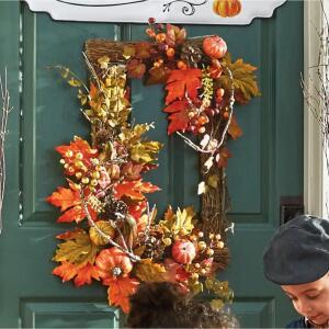 Pumpkin and Gourd Frame Wreath