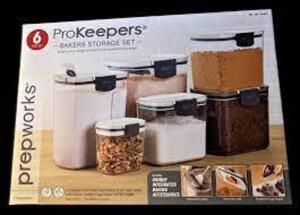 DESCRIPTION: (1) BAKERS STORAGE SET BRAND/MODEL: PROKEEEPER #1016531 INFORMATION: CLEAR SIZE: 6 PC RETAIL$: $40.00 EA QTY: 1